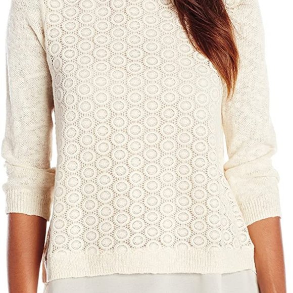 Lucky Brand Sweaters - Lucky Brand Mixed Media Pullover Sweater 2S100